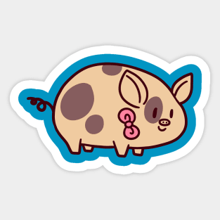 Pink Bow Piggy Sticker